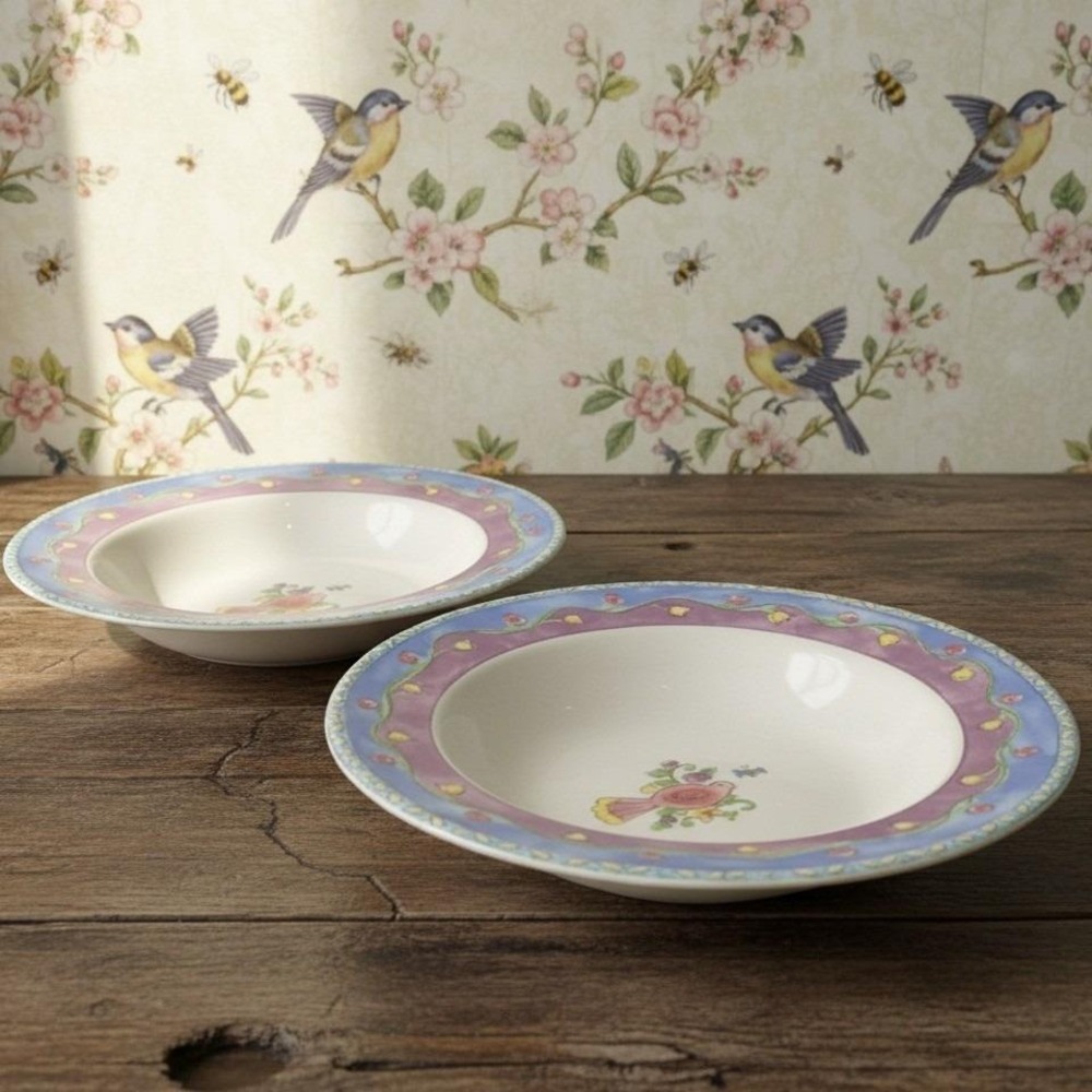Sango Birds & The Bees Pasta Bowls, Set of 2, Sue Zipkin Ceramic Dinnerware‎